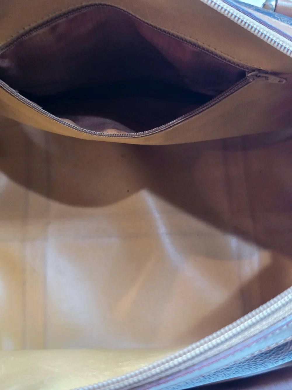 Celine Brown Macadam Canvas Satchel with Tan Leather Trim - Picture 9 of 15